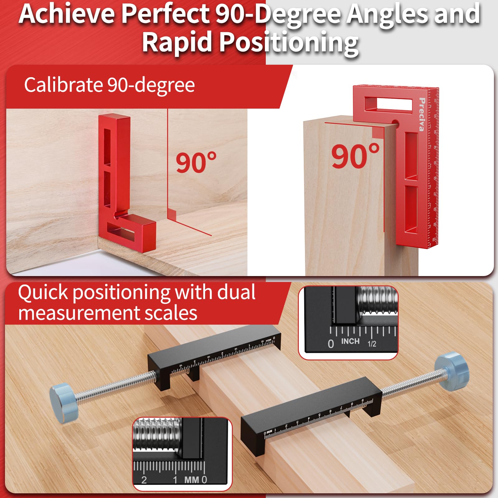 Preciva 90 Degree Corner Clamps for Woodwork, Right Angle Positioning Square Clamp 10cm/4.1inch - Image 3