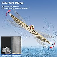 Vista 31 de NearMoon - Cabezal de regadera grande de acero inoxidable cuadrado de lujo en cascada, para instalar en el techo o la pared