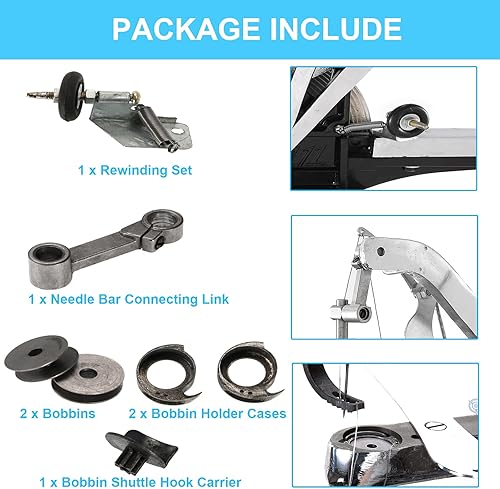 Miniatura 2 de IRONWALLS Kit de accesorios para máquina de coser de cuero, 7 piezas de repuesto de máquina de reparación de zapatos manual universal de zapato,