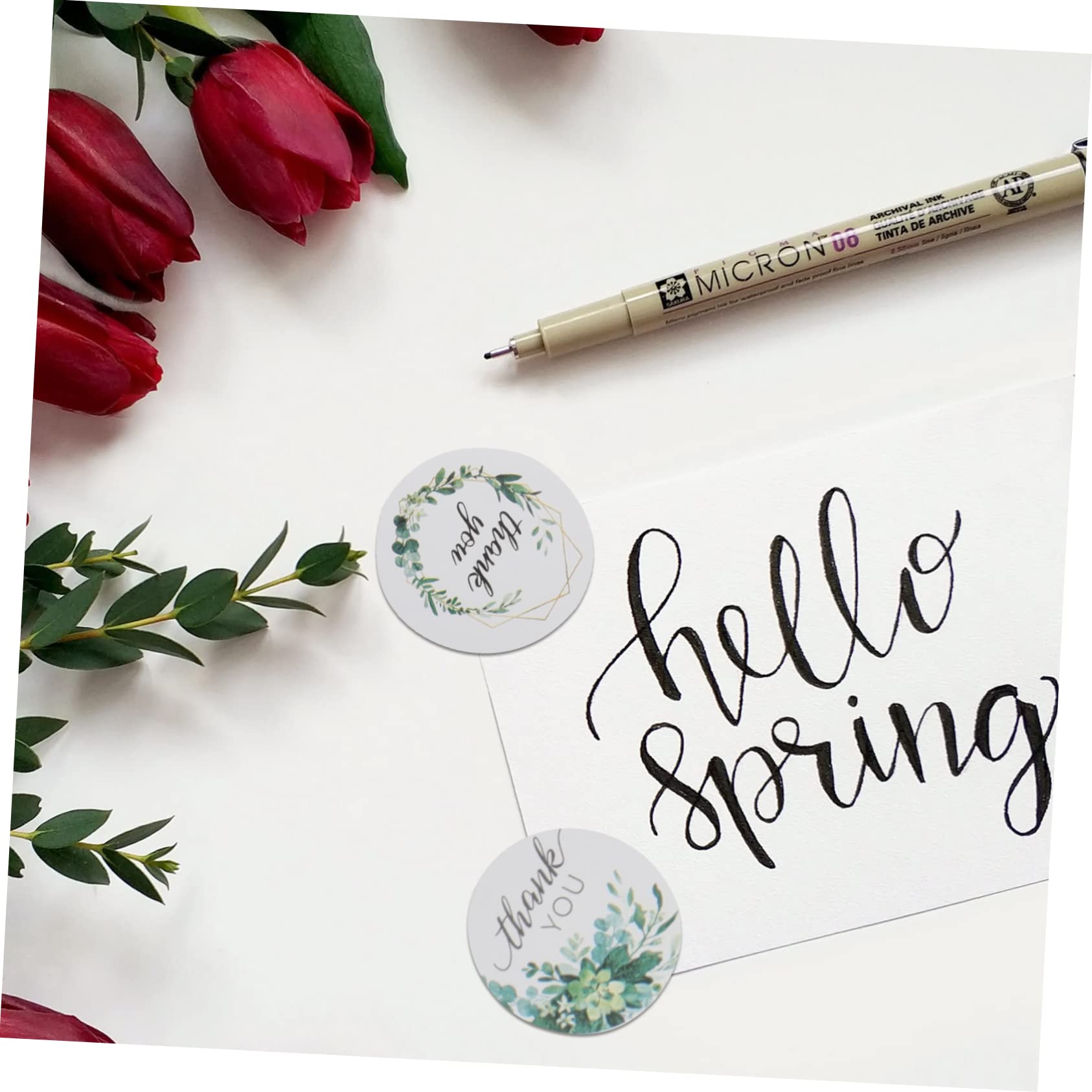 Tofficu 18rotoli Adesivi Ringraziamento Per Decorazioni Di Feste Di Stickers Autoadesivi Floral Per Buste Sacchetti e Regali Etichette Per Compleanni e Matrimoni