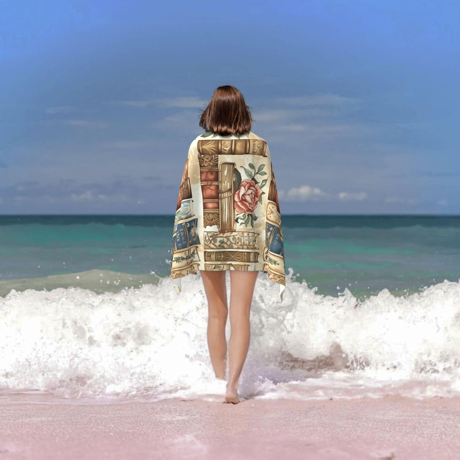 Microfiber Beach Towel, Rose Book Beach Towels 32x52in,Quick Dry, Sand Free, Ultra Soft & Oversized Towel for Travel, Outdoor, Bathroom, Swimming - Ideal for Pool, Camping, Yoga, or Gift Decor