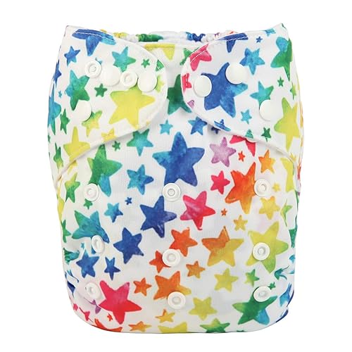 Miniatura 40 de Pañal de bolsillo para bebé, reutilizable, lavable, 8 libras a 36 libras (lluvia arcoíris)