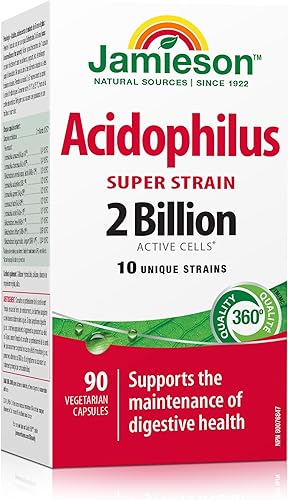 Jamieson Suplemento súper alimenticio de cepa probiótica 90 cápsulas