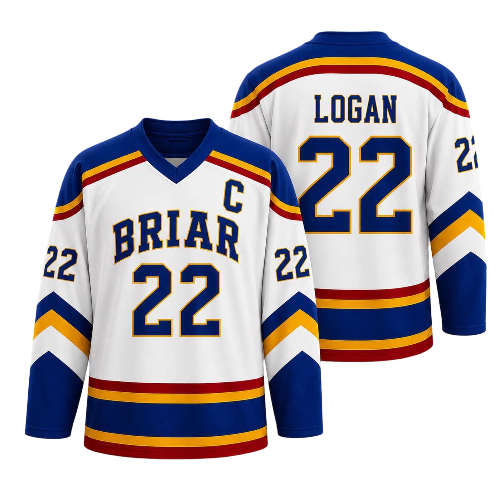 Off Campus Merch Off Campus Hockey Jersey Graham 44 & Logan 22 & Tucker 46 & Di Laurentis 66 Briar U Jersey Shirts Unisex Long Sleeve Briar Hockey Shirts for Fans 03-Royal Blue XL