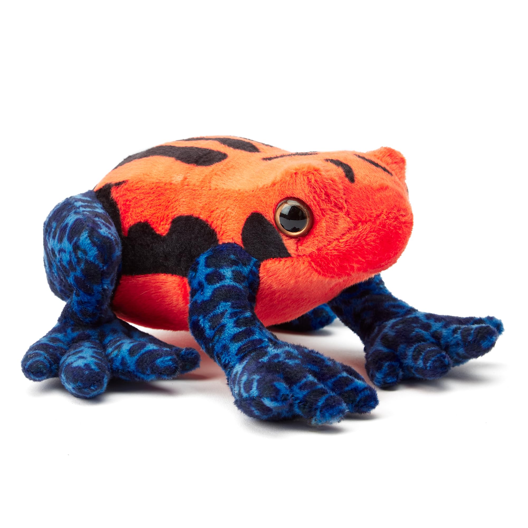 Zappi Co 100% Recycled Plush Poison Frog Orange/Blue Toy (15 cm Width) Stuffed Soft Cuddly Environmentally Friendly Animal Collection for Newborn Child, First Child
