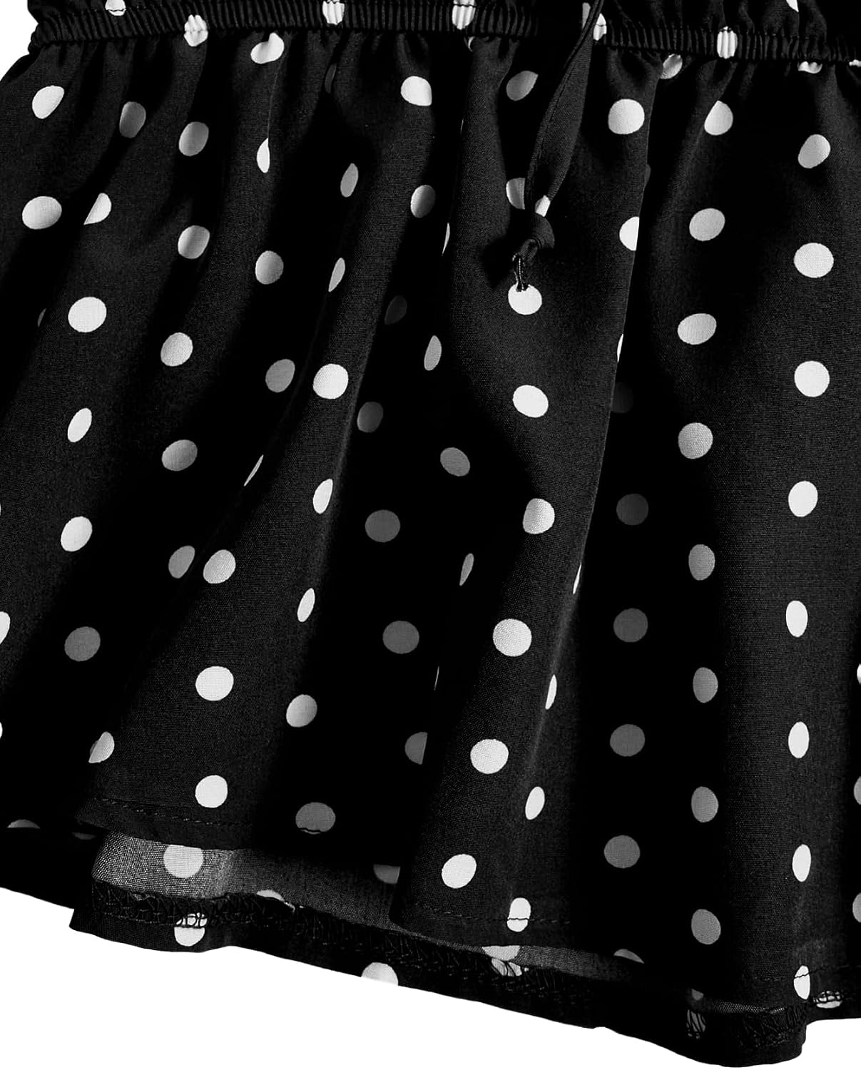 Verdusa Women's 2 Piece Outfits Polka Dots Tie Shoulder Babydoll Tops with Wide Leg Pants Summer Vacation Sets