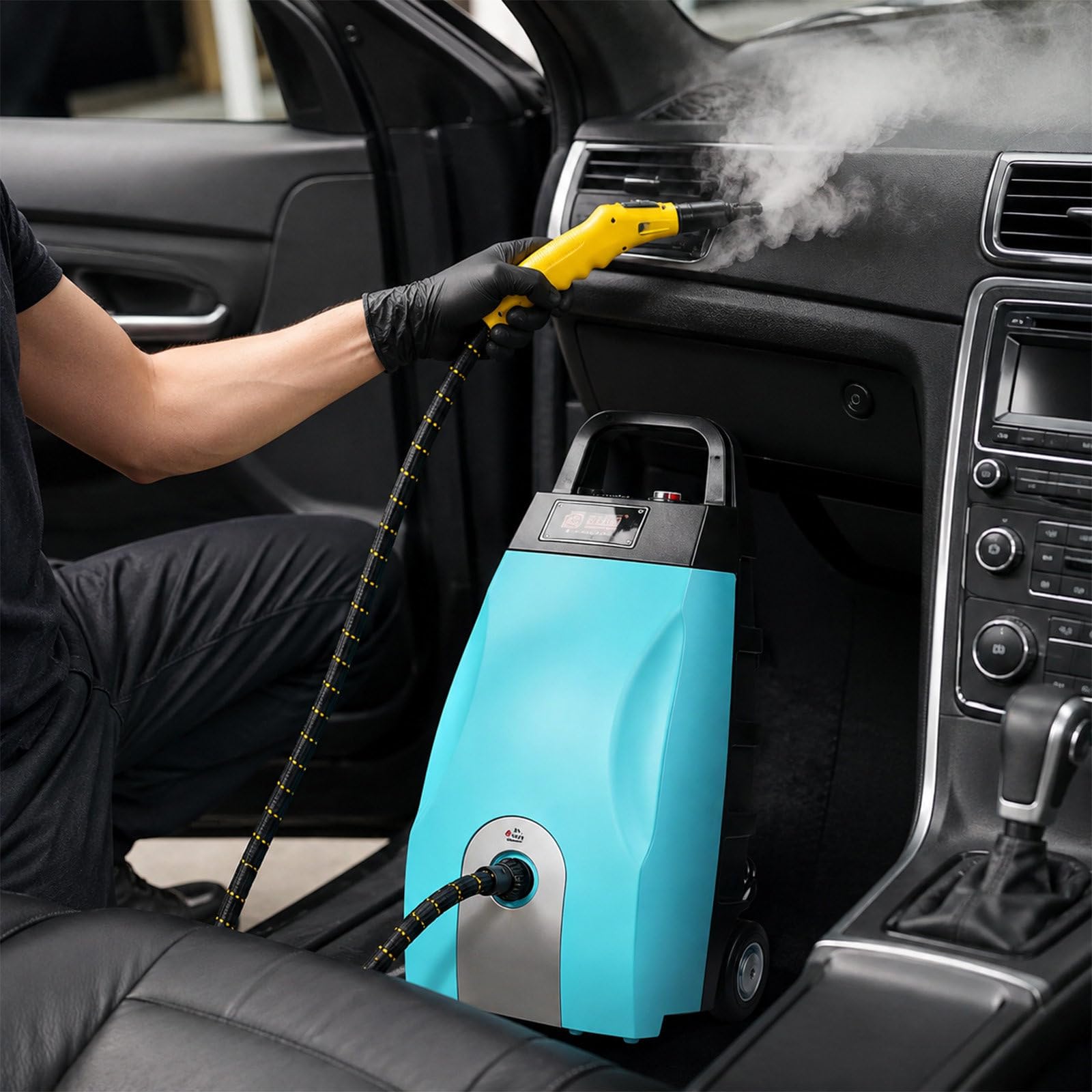 Pulitore Vapore Auto, 3000W, Vapore Regolabile Blue | Vapore regolabile fino a 120 ml/min, 9 utensili | Interni auto, bocchette, sedili | Erogazione controllata