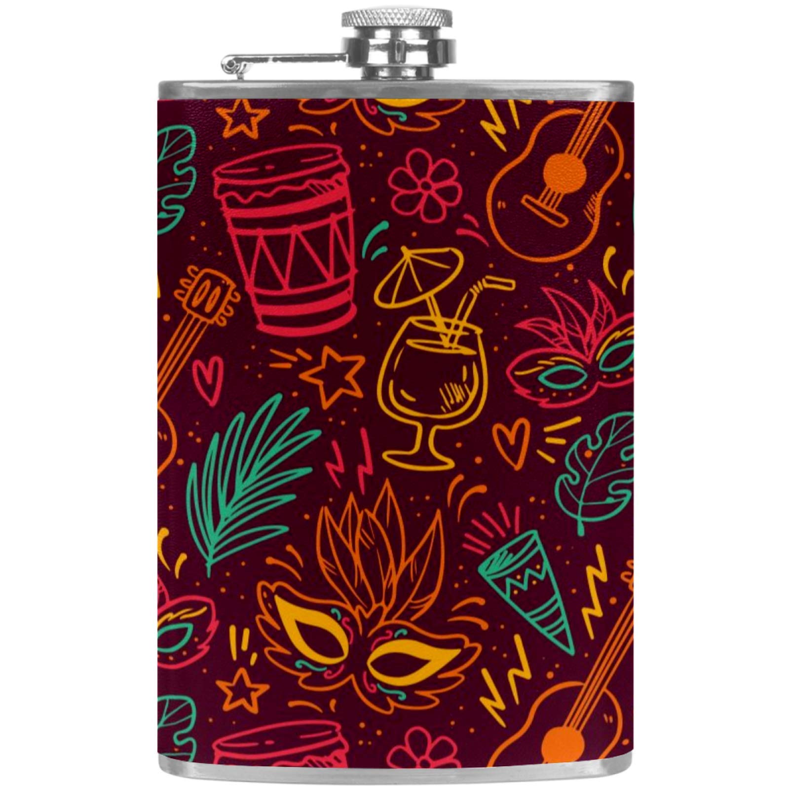 Flasque à whisky en cuir avec entonnoir pour le camping et bar