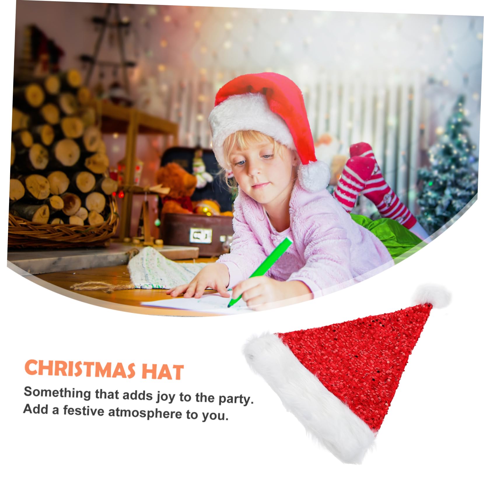 Abaodam 5stücke Merry Christmas Plüschmütze Mit Funkelnden Pailletten Rote Weihnachtsmütze Für Erwachsene Festliche Kopfbedeckung Für Partys Winterfeiern Und Besondere Anlässe