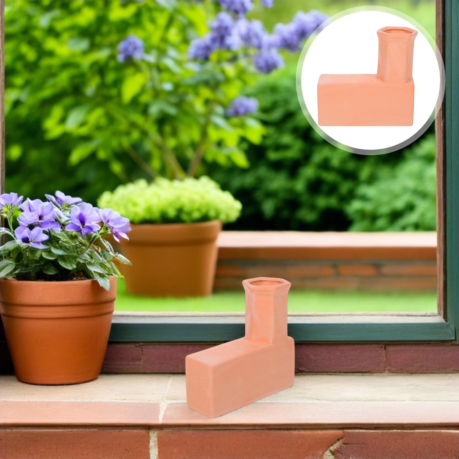 Gocciolatore Automatico per Piante in Terracotta Marrone per Giardino | Controllo Preciso Dell’acqua, Irrigazione Efficiente, Umidità del Terreno al Livello delle Radici