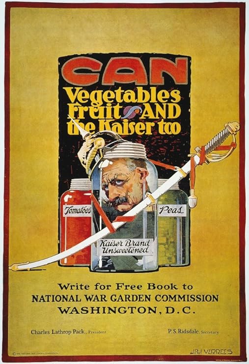 Amazon｜ポスター 第二次世界大戦 米軍ポスター NCan Vegetables Fruit And The Kaiser Too
