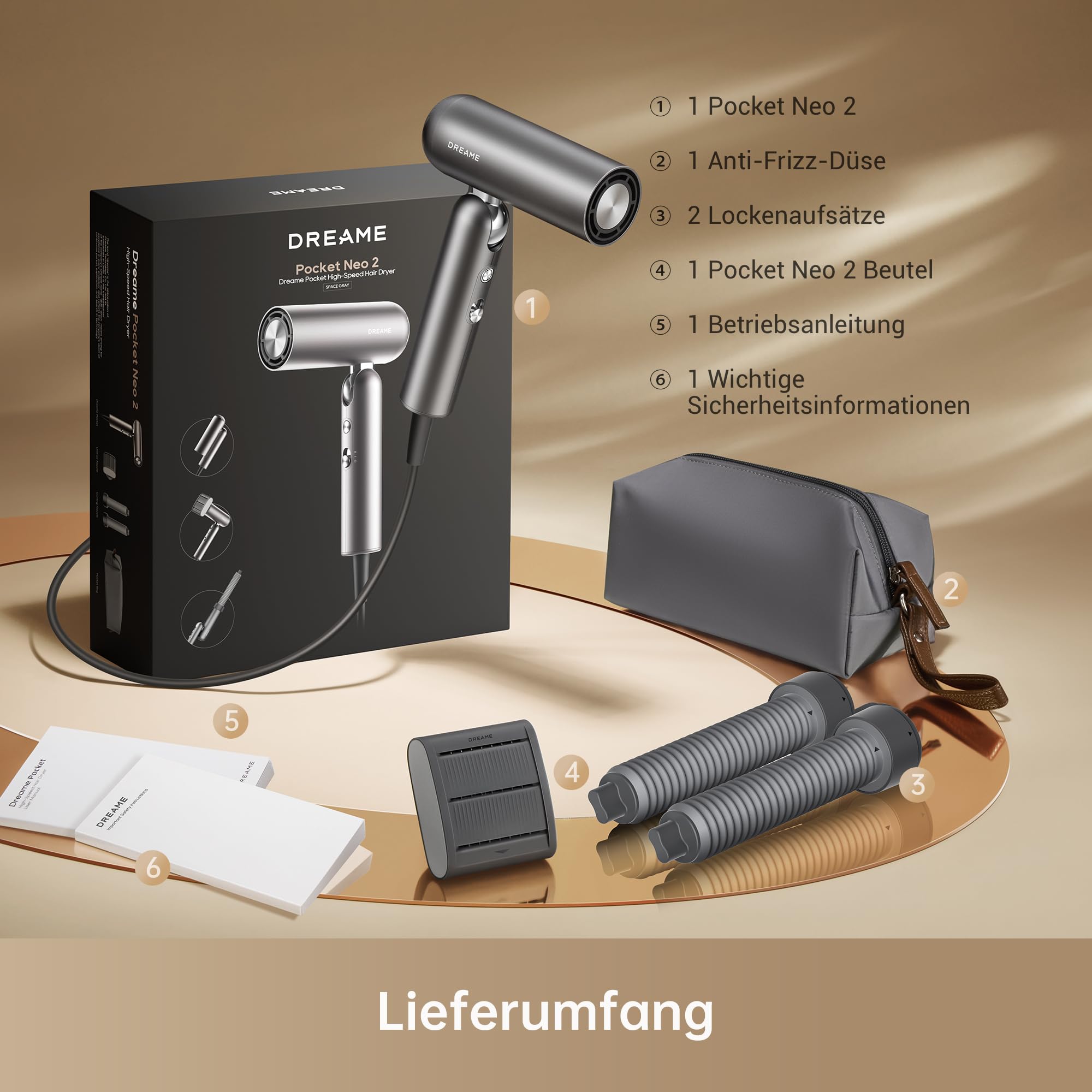 DREAME Pocket Neo 2 Hochgeschwindigkeits-Haartrockner,