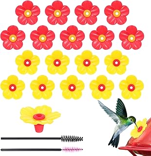 Auiremrti Pack of 18 Hummingbird Feeders, Replacement Flowers, Parts for Hummingbird Feeders for Pets, Feeding Openings, Spare Parts for Bird Feeders product image