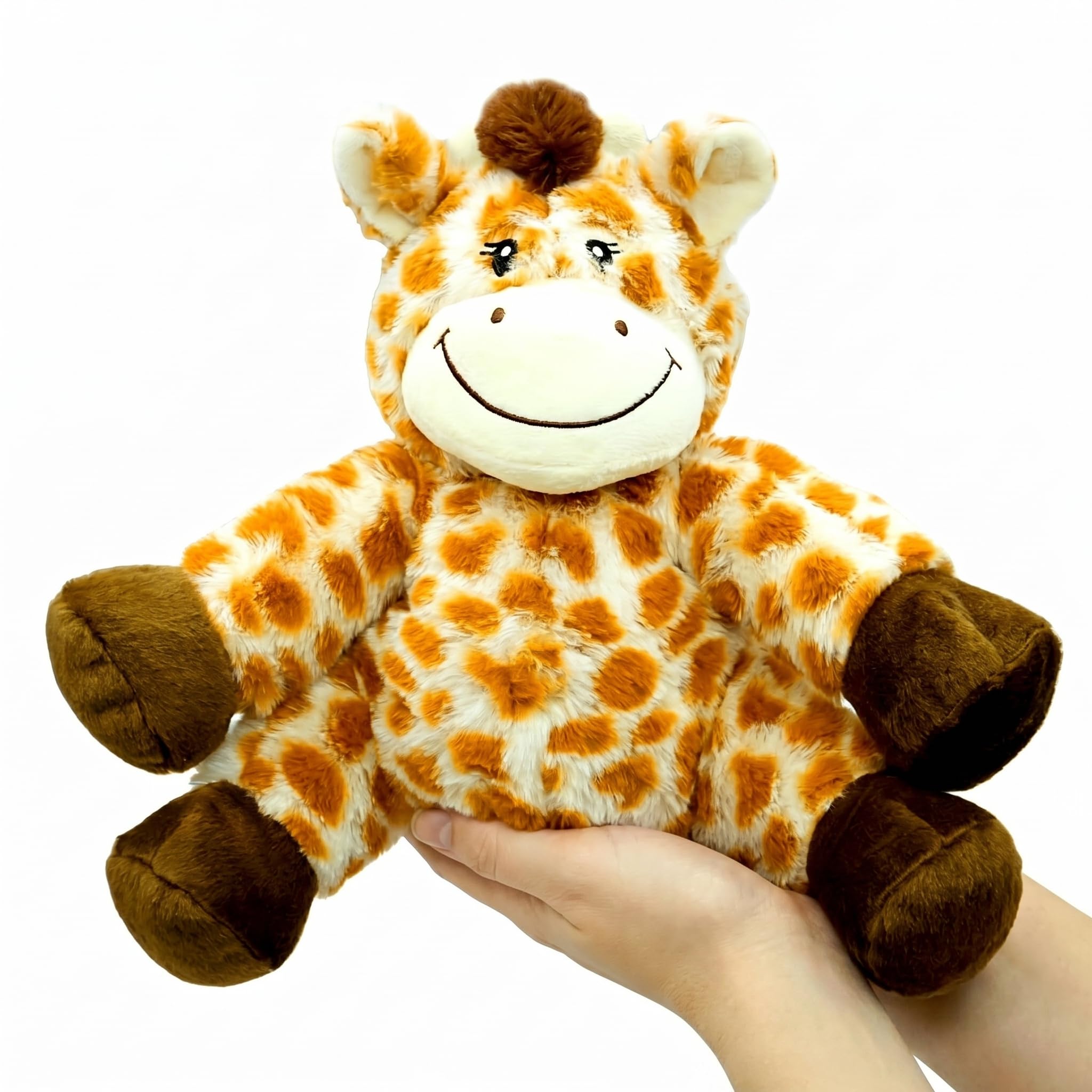 Peluches Termicos (23 cm) - Peluche Semillas Microondas - Suave y Calentito, Ideal para Aliviar Colicos en Bebes - Jirafa de Peluche para Abrazar y Dormir - Saquito de Semillas Extraible