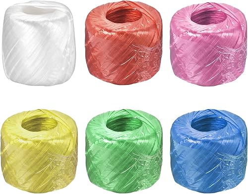 MECCANIXITY Cuerda de plástico de nailon de poliéster para el hogar para embalar manualidades de jardinería, 492.1 ft de longitud, 6 colores,