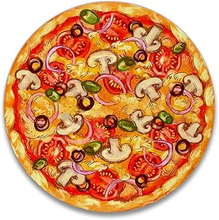 Tappetino per mouse, pizza, rotondo, mouse rotondo, per computer, accessori da ufficio, carino, regalo divertente