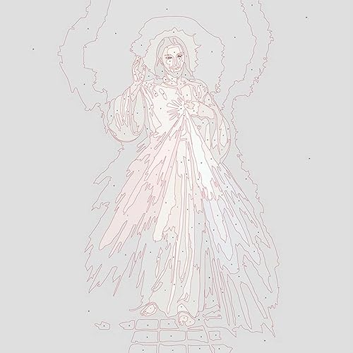 Miniatura 2 de Kit de pintura al óleo religiosa por números, imagen de la Divina Misericordia, incluye lienzo, pinturas y pinceles, kits de arte y manualidades