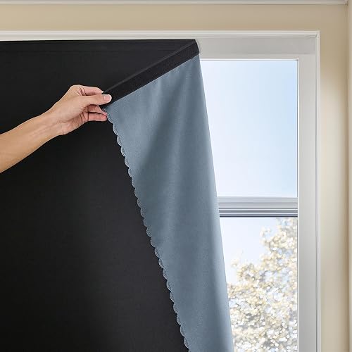 JILRON No Drill Blackout Curtain Panel 35x48 Inch - Thermal Insulated Room Darkening Velcro Curtain, Black JILRON No Drill Blackout Curtain Panel 35x48 Inch - Thermal Insulated Room Darkening Velcro Curtain, Black