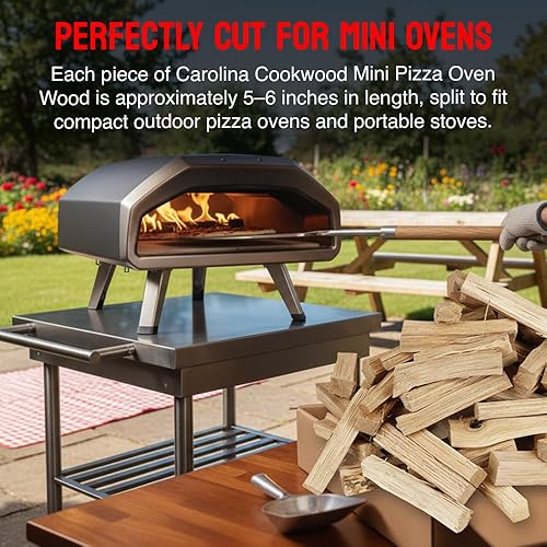 Miniatura 3 de Mini horno de pizza de madera, troncos de leña de 6 pulgadas, partidas de madera dura de cereza para hornos de pizza portátiles de leña, fabricado