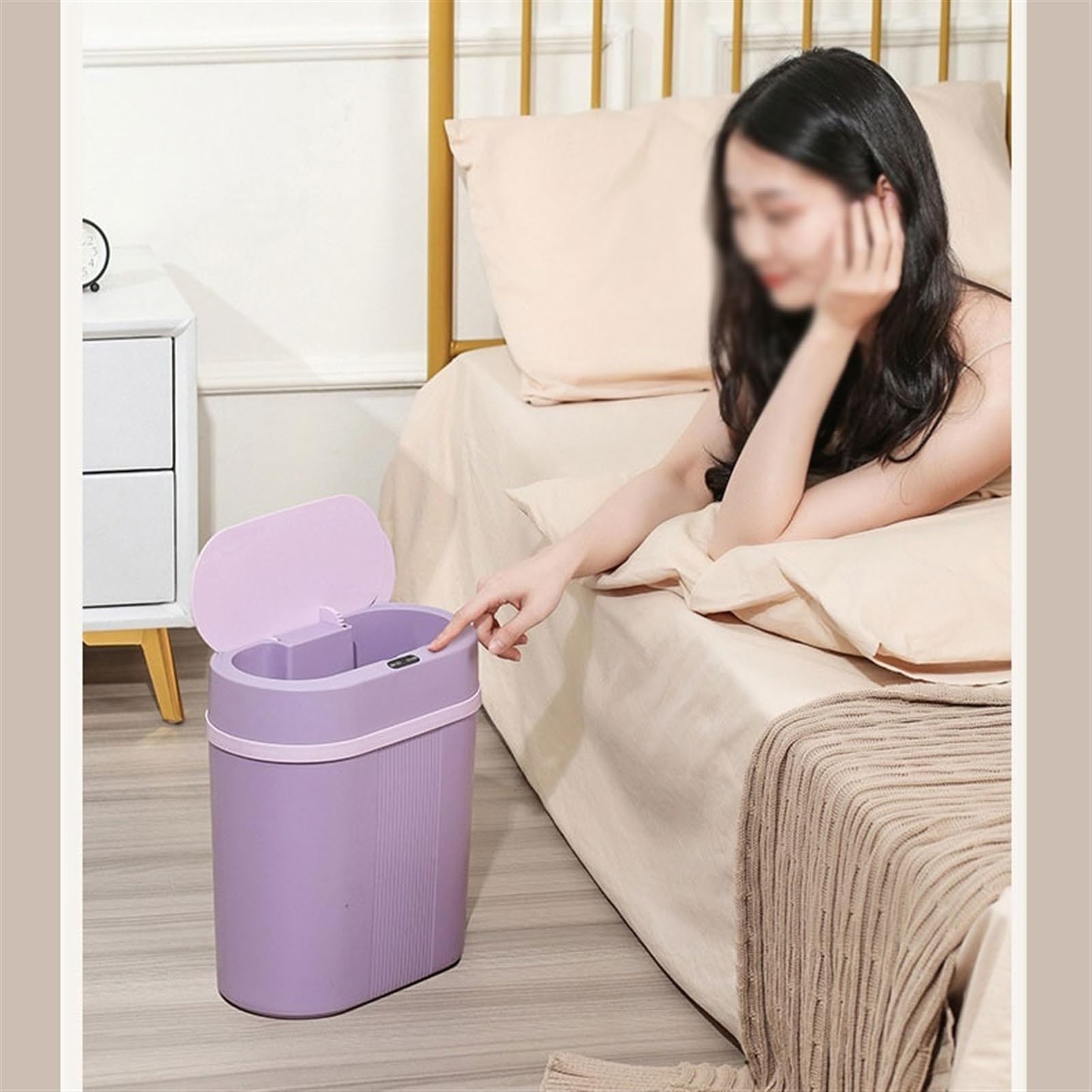 Cestino Bidone della Spazzatura for Uso Domestico Cestino for la Carta igienica Gap Tubo Stretto con Coperchio Papeleras para Cocina(A)