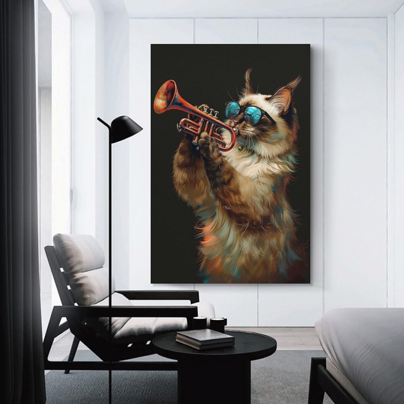 Junmoney Balinese Trumpet Wall Art Print, 24x36inch(60x90cm), for Wall Displays, Bedrooms Or Room Updates, A Versatile Canvas Print for Layering