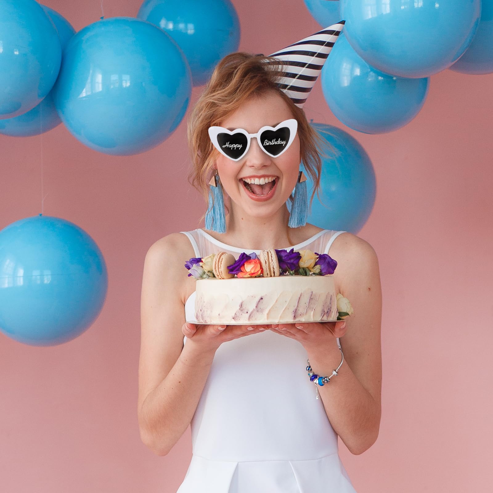 12 Herz Sonnenbrille Partybrille Set DIY Herzbrille mit 2 Stift, Sonnenbrille Hochzeit JGA Brillen Hippie Herzförmige Brille Herzform Brille für Party Hochzeit Karneval Halloween