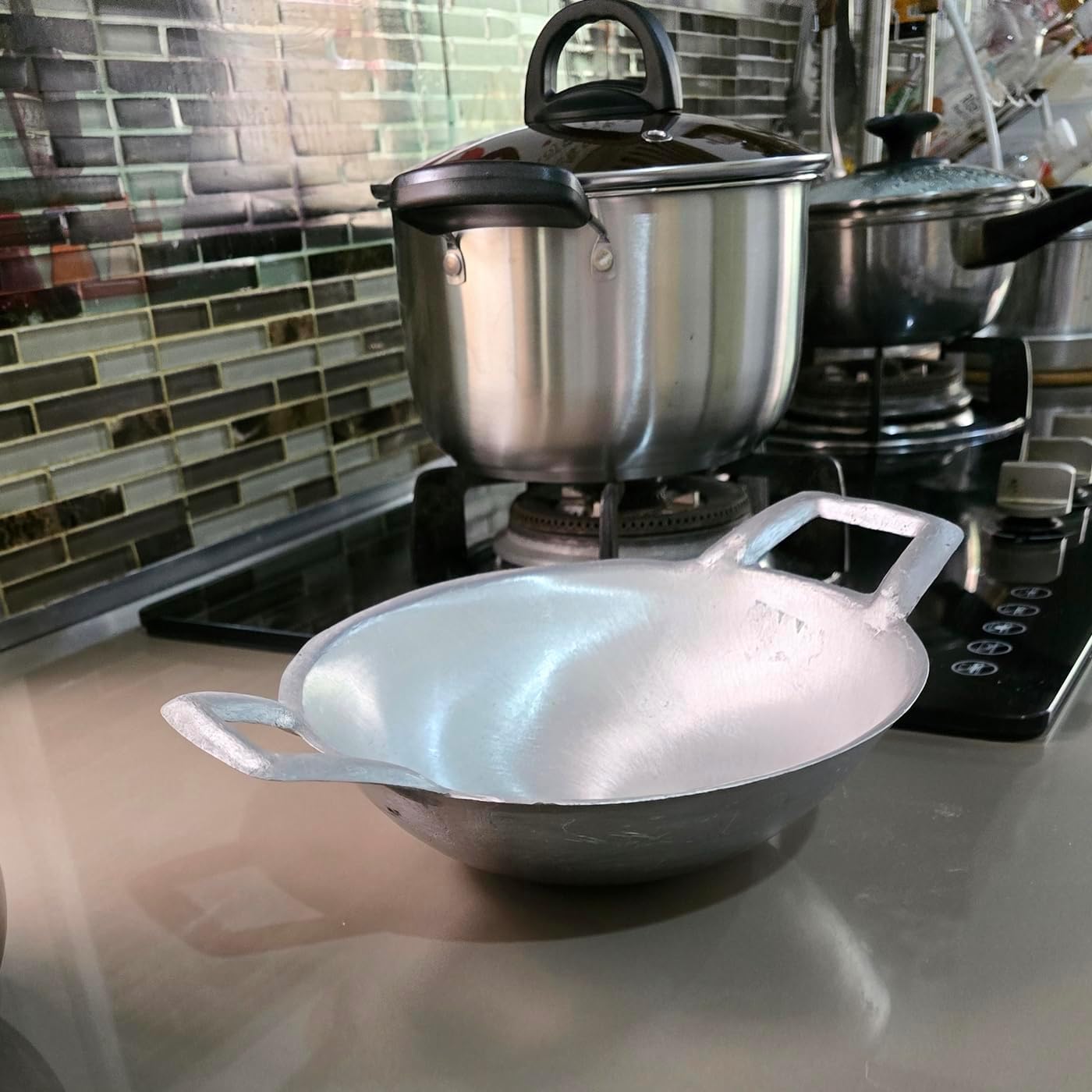 Thai Wok Aluminum Sanded Pan Frying Dessert Cooking Restaurant Home Cookware Lightweight Utensils Stir-Fry