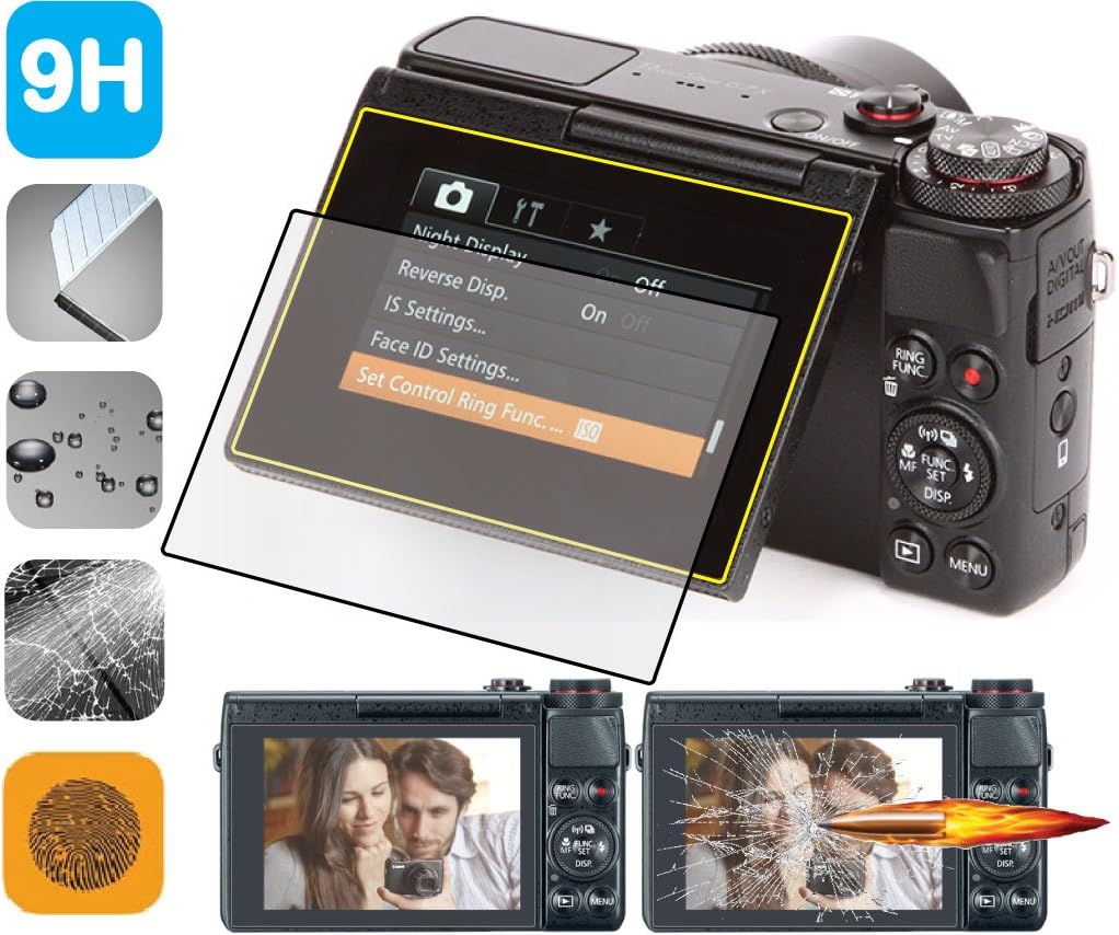 Guarmor Premium HD Tempered Glass LCD Screen Protector Guard for Canon PowerShot G7 X G7X (G7X Mark II)