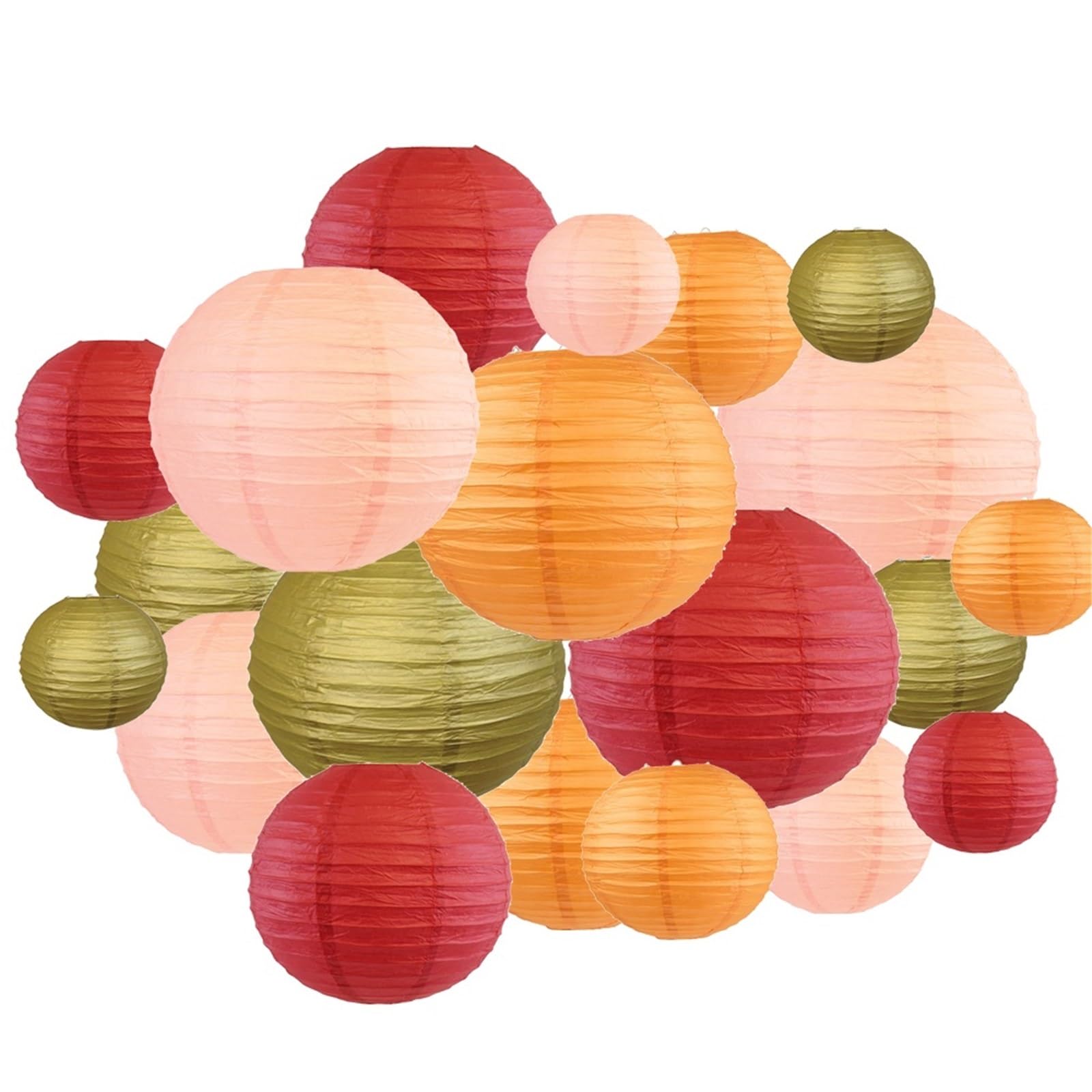 20 Pcs Papier Laternen Pfirsich Wein Gold Orange Lampion Runde Dekorative for Party Favors Dekoration Papierlaternen