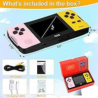 Vista 2 de Handheld Games for Kids, 3.2" Handheld Game Console with 138 Retro Arcade Plug & Play TV Video Games, USB & AAA Powered, Birthday Gift Game Toy for