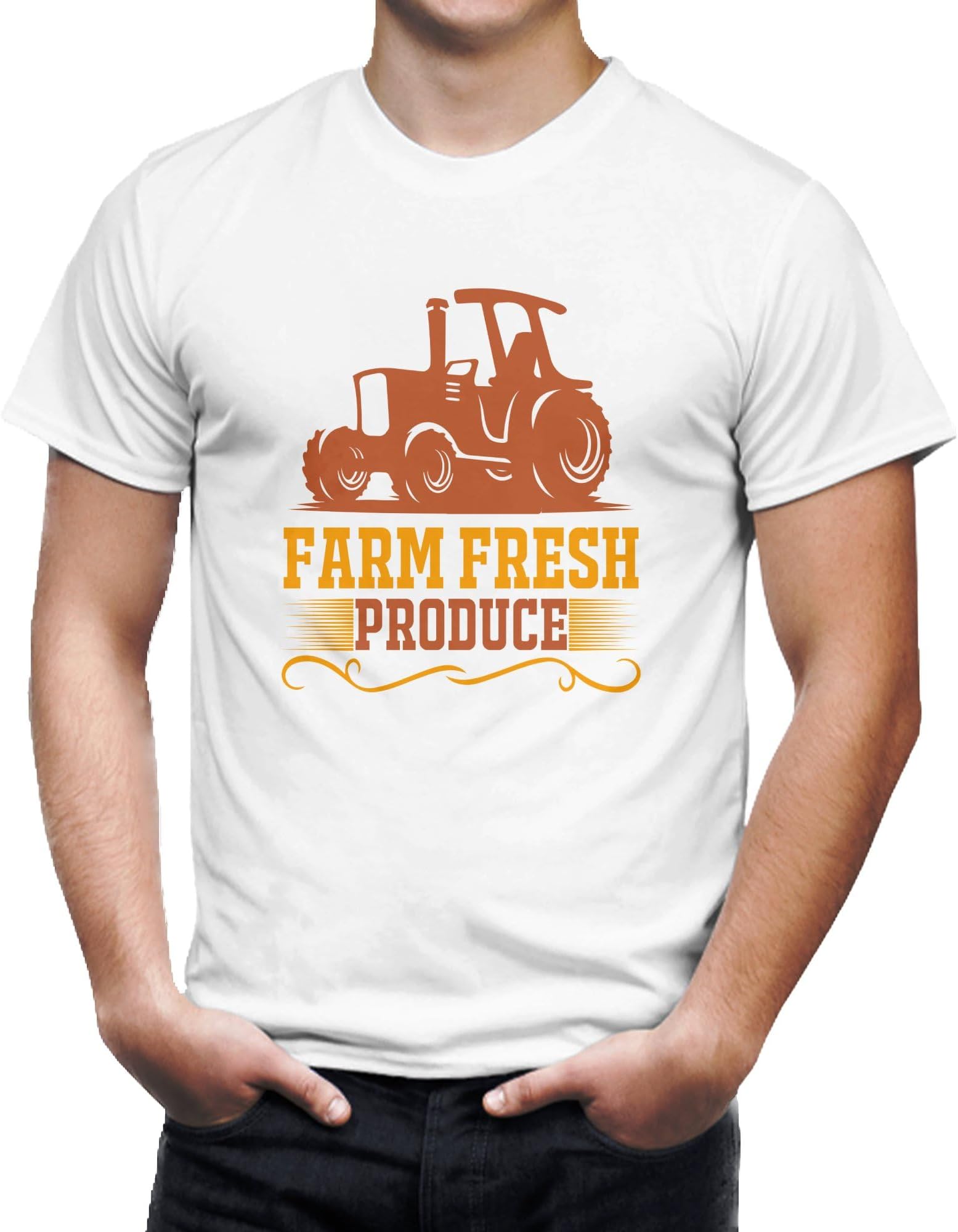 Seek Buy LoveFarm Fresh Produce Tractor T-Shirt, Vintage Style Farmer Graphic Tee, Unisex Country Life Shirt, Agricultural Casual Wear