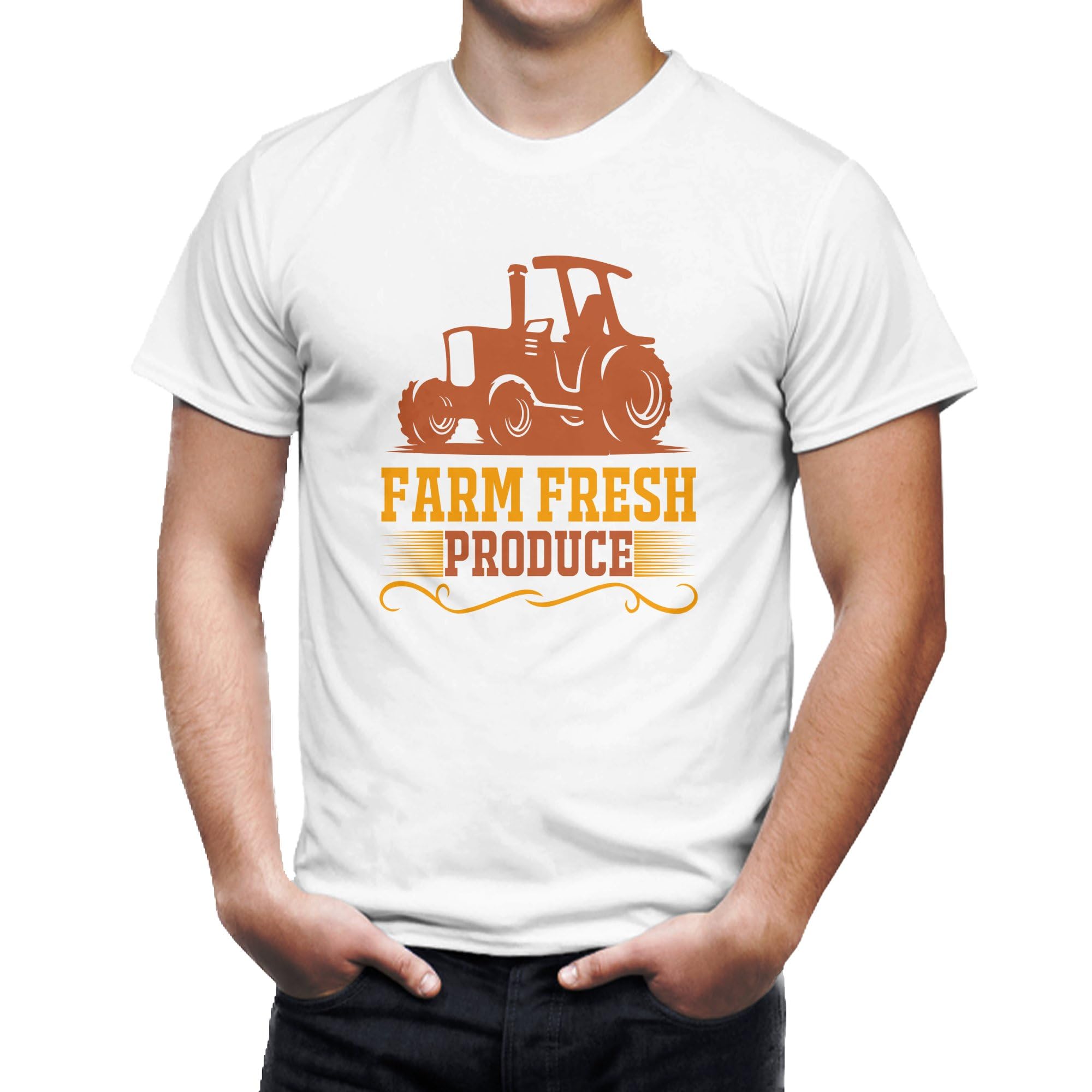 Farm Fresh Produce Tractor T-Shirt, Vintage Style Farmer Graphic Tee, Unisex Country Life Shirt, Agricultural Casual Wear