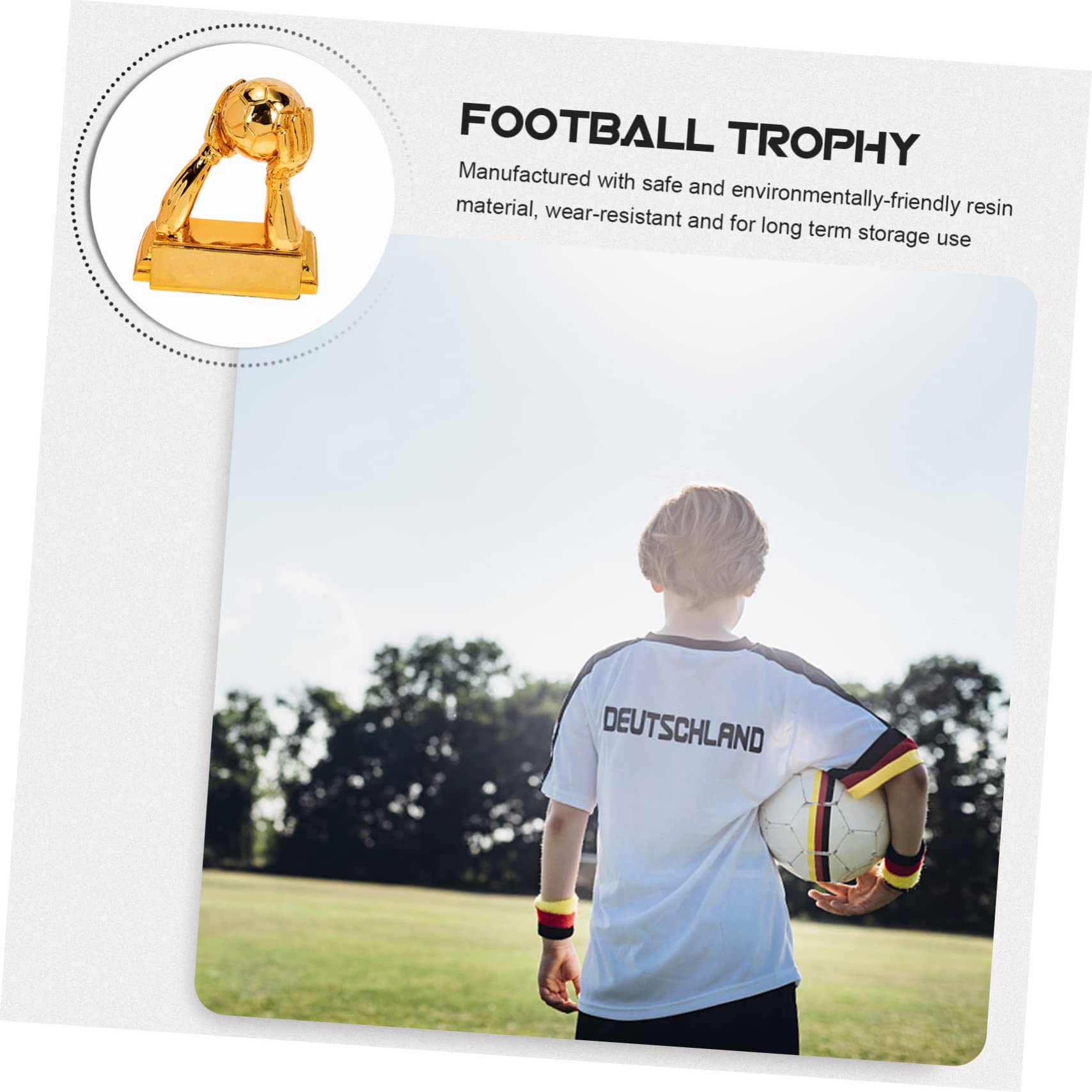 Toddmomy Football Trophy Model Goalkeeper Trophy for Soccer Fans Resin Craft Souvenir for Team Awards and Memorabilia Height