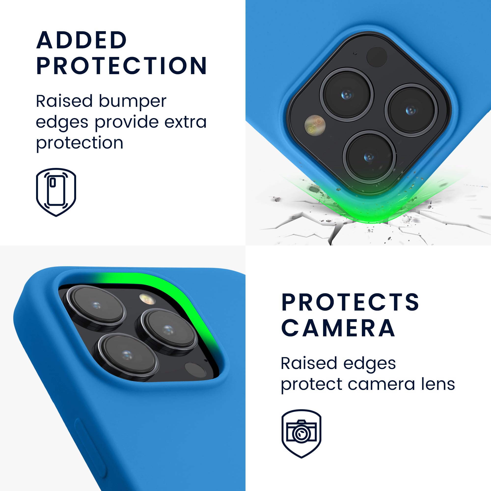 kwmobile Case for iPhone 15 Pro Case - Soft TPU Silicone Cover - Sea Breeze - Image 3