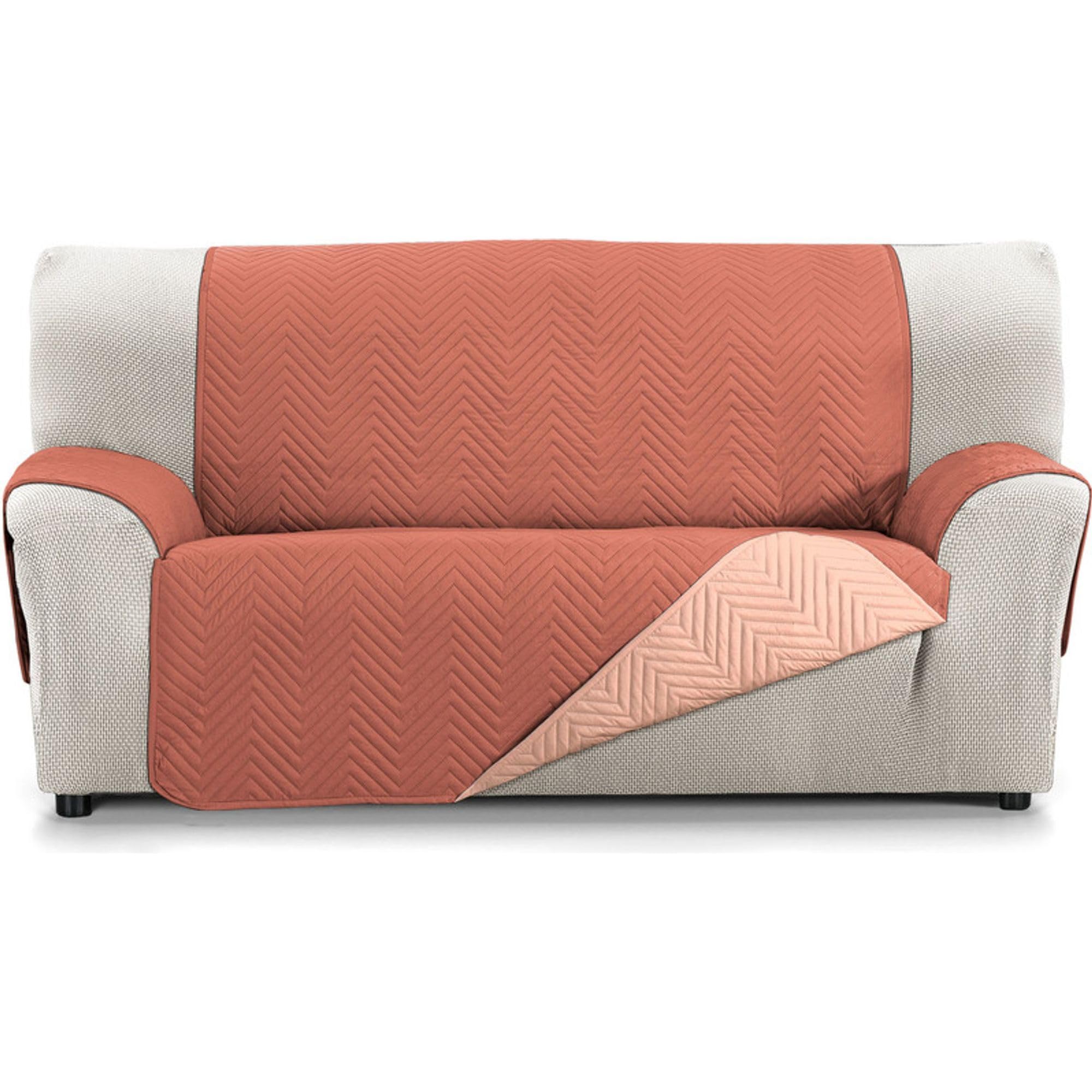 ECOMMERC3 | Reversible Sofa Cover for 2 Seater XL Sofa - Extra Soft Touch and Maximum Coupling Sofa Cover - Texle/Coral