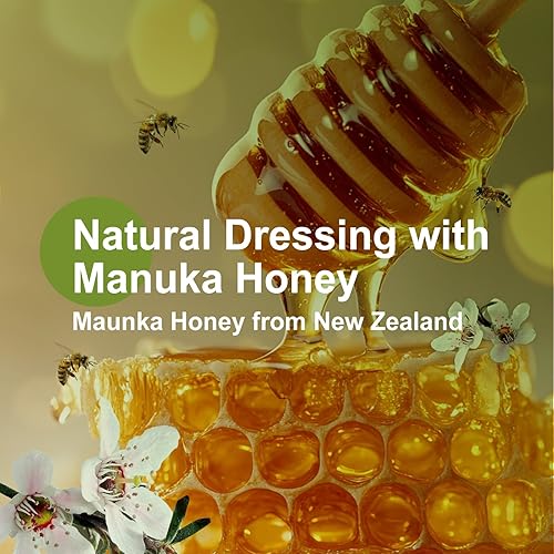 Miniatura 4 de Aderezo de gasa de miel, cuidado de heridas de miel de manuka de 4 x 4 pulgadas, vendajes de miel de grado médico para el cuidado de heridas, parche