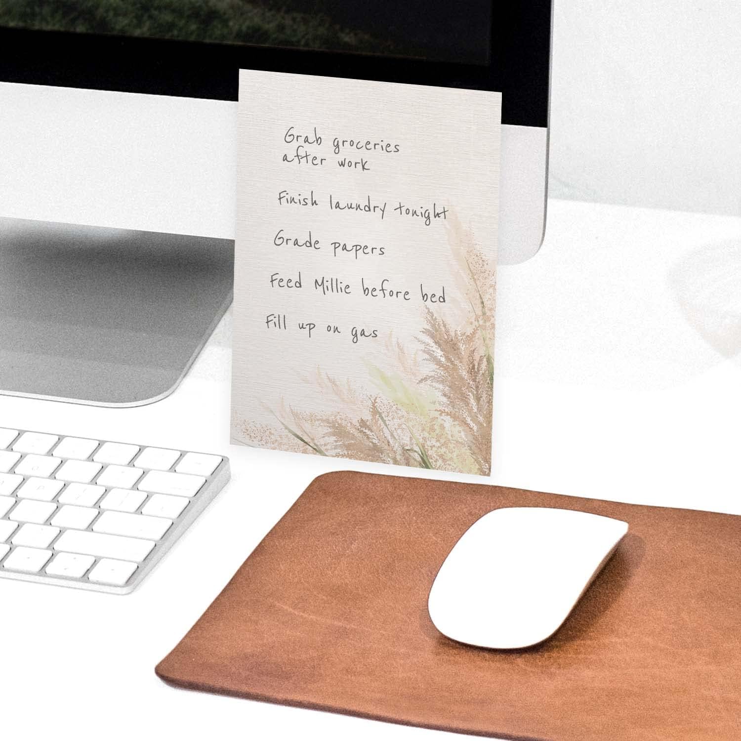 Pampas Grass Sticky Note Pads / 4" x 6" Repositionable Trendy Boho Sticky Notes / 50 Sheets Per Pad/Set of 5 Designs/Made in USA image 4 of 6 B0BTMSSDX9