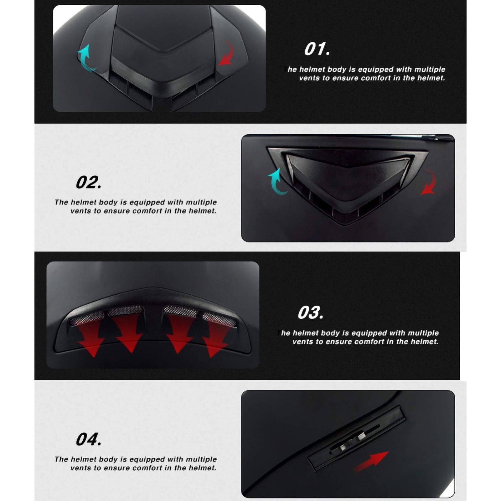 Casco De Moto Abatible con Doble Visera Cascos De Carreras De Motocross Modulares Casco De Moto Integral De Invierno A Prueba De Viento E,XL