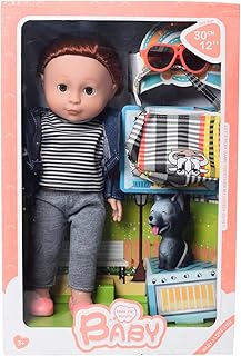 عروسة بلاستيكية عصرية للبنات مع كلب وأكسسوارات اخرى من ليجادو، 30×20×15 سم، متعددة الالوان