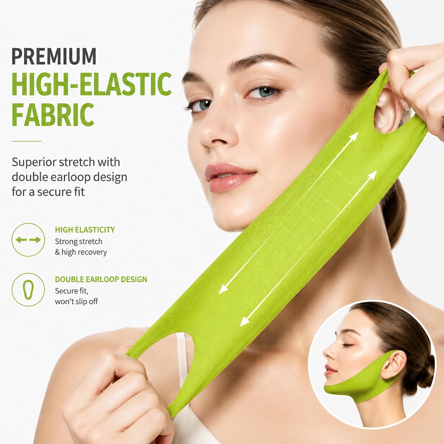V Lifting Chin Mask, Cactox Collagen Double Chin Lifting Band image 3