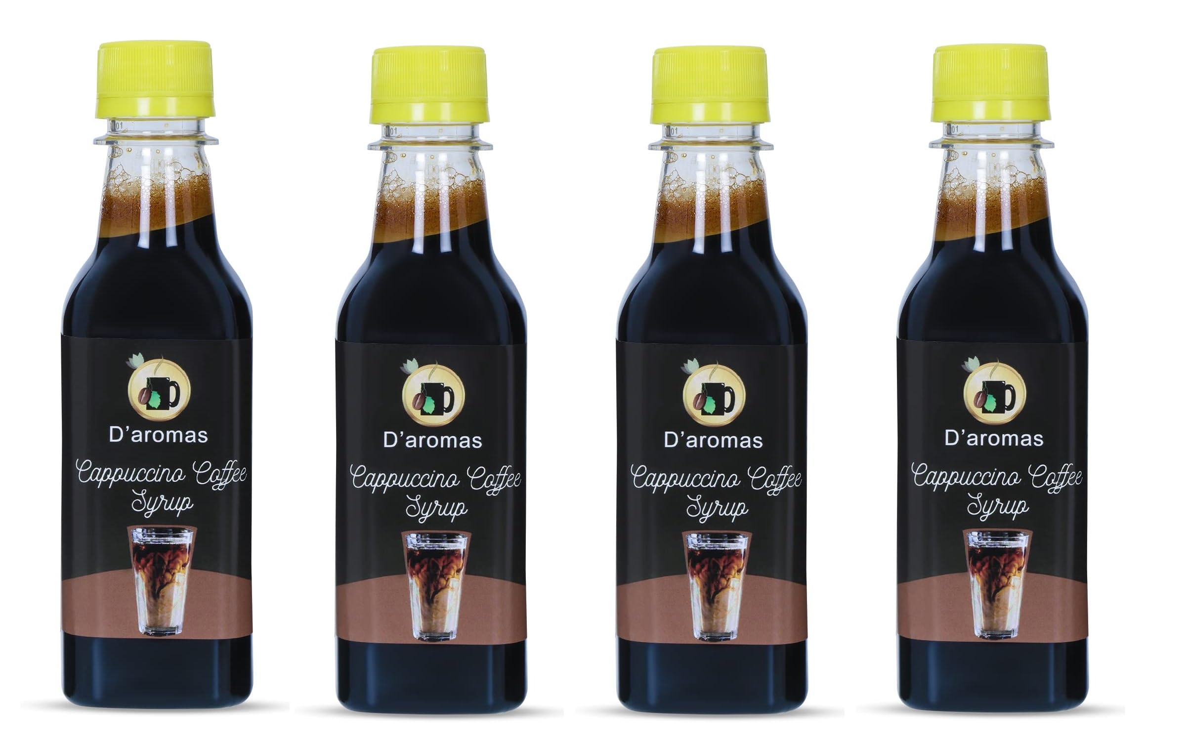 D'aromas Instant Liquid Cappuccino Coffee Decoction 1000ml Syrup For Cocktails, Mocktails, Cold Coffee, Hot Coffee, Shakes, Frappes 250ml (Pack Of 4)-image-41