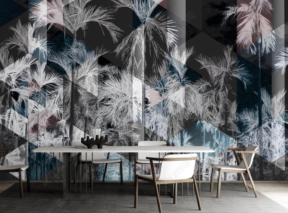 Papier peint intissé cocotier géométrique pour masquer les défauts du mur