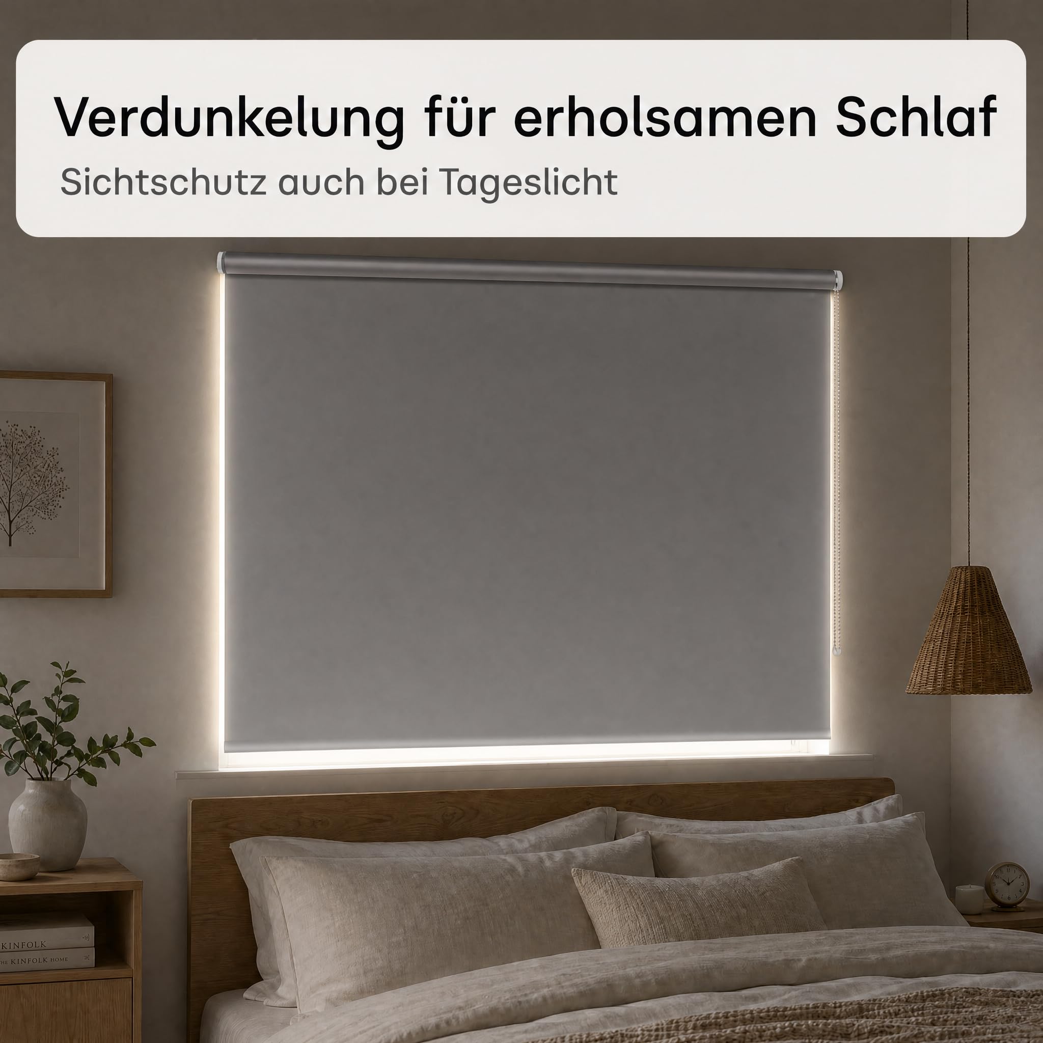 Thermorollo Maxi auf Maß, 32 mm Welle, mit und ohne Bohren | Stoffbreite bis 250 cm - Höhe bis 300 cm, Hier: bis 250 cm Breite & bis 150 cm Höhe - Farbe: Graublau (3017)