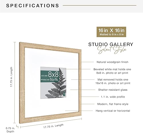 Vista 51 de MCS Industries Studio Gallery - Marcos con textura de madera color gris de 13 x 19 pulgadas / 33.02 x 48.26 cm., 2 unidades Gris Woodgrain