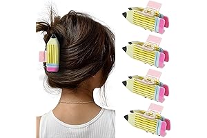 4Pcs Pencil Teacher Hair Clips|Funny Back to School Hair Accessories