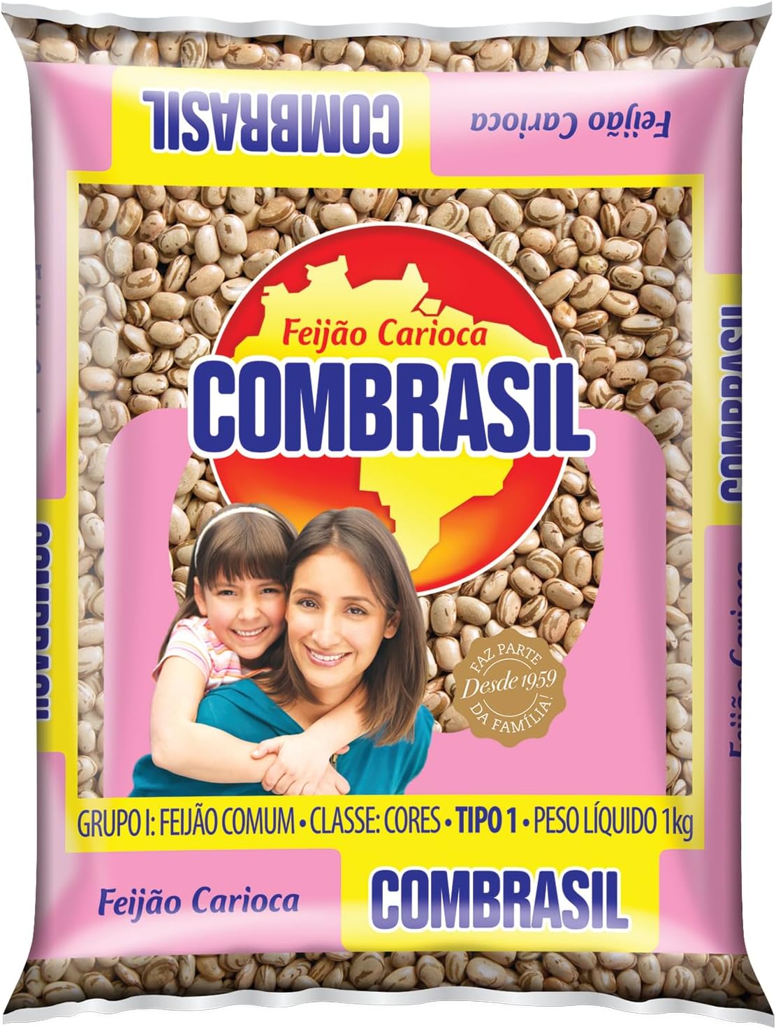 Feijão Carioca/Pinto Beans, COMBRASIL, 1,0 kg Bag