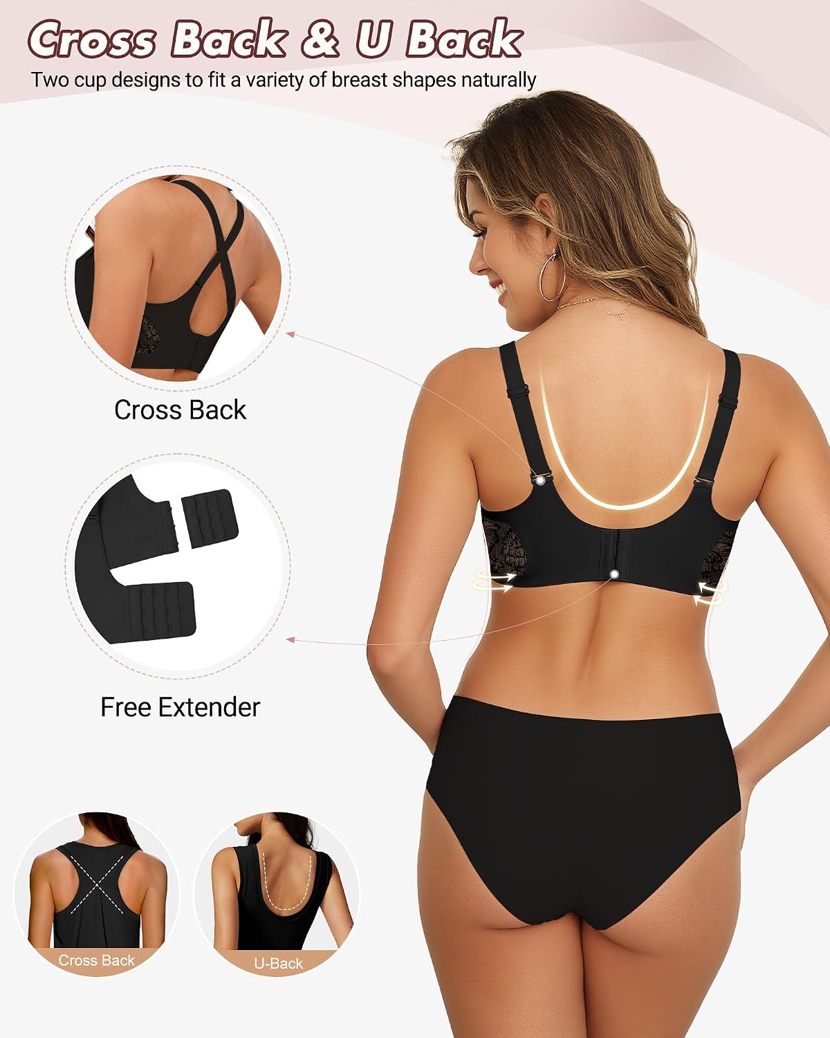 As Fairy Seamless Mesh Deep V Push-up Wireless Bra with Support and Lift Soft Bras for Women