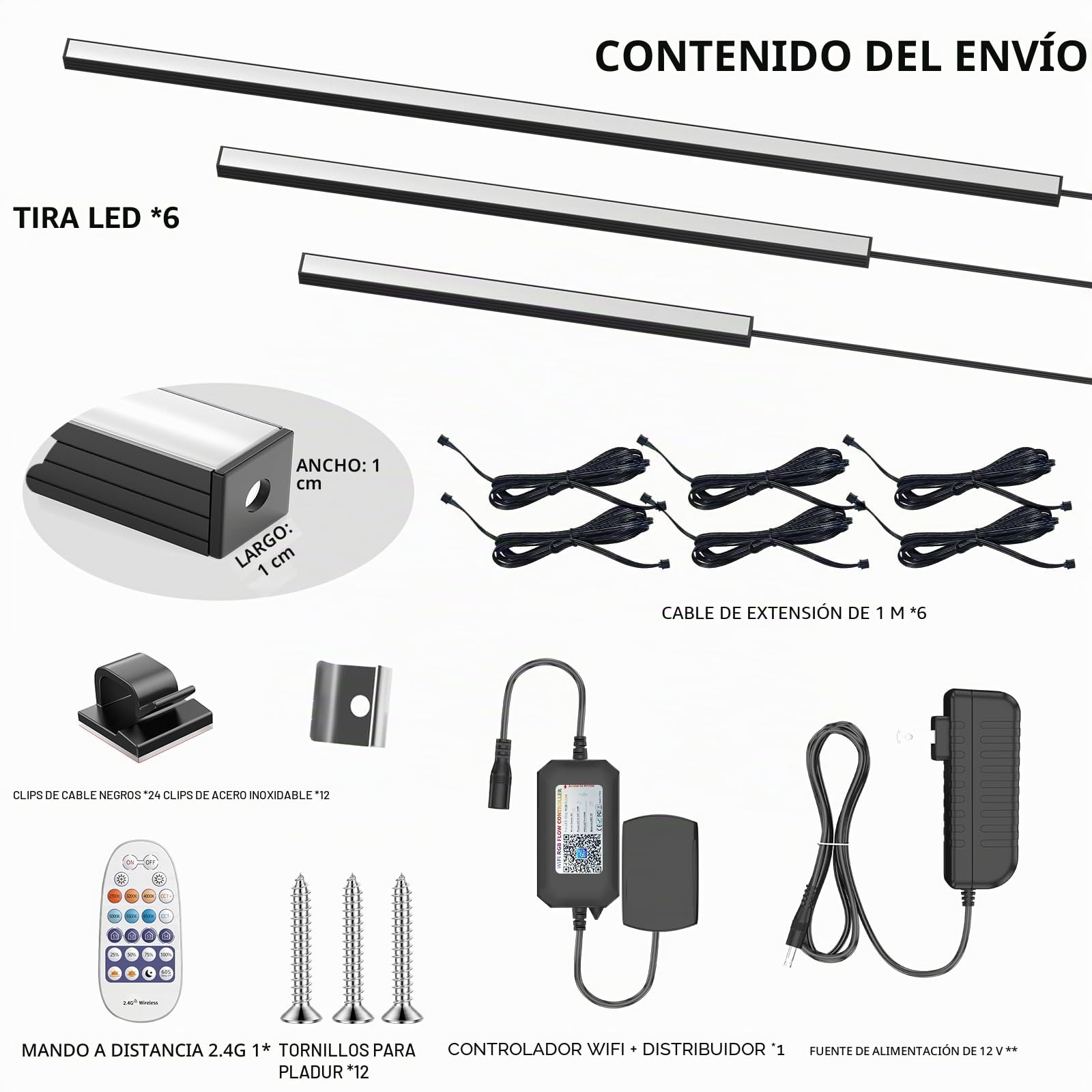 SHUNLEE LED para panel acústico madera, 6 paquetes 2700K-6500K blanco cálido a blanco frío gradable cinta led compatible Alexa, App y control remoto cinta led panel de madera (40 * 2+60 * 2+90 * 2cm)