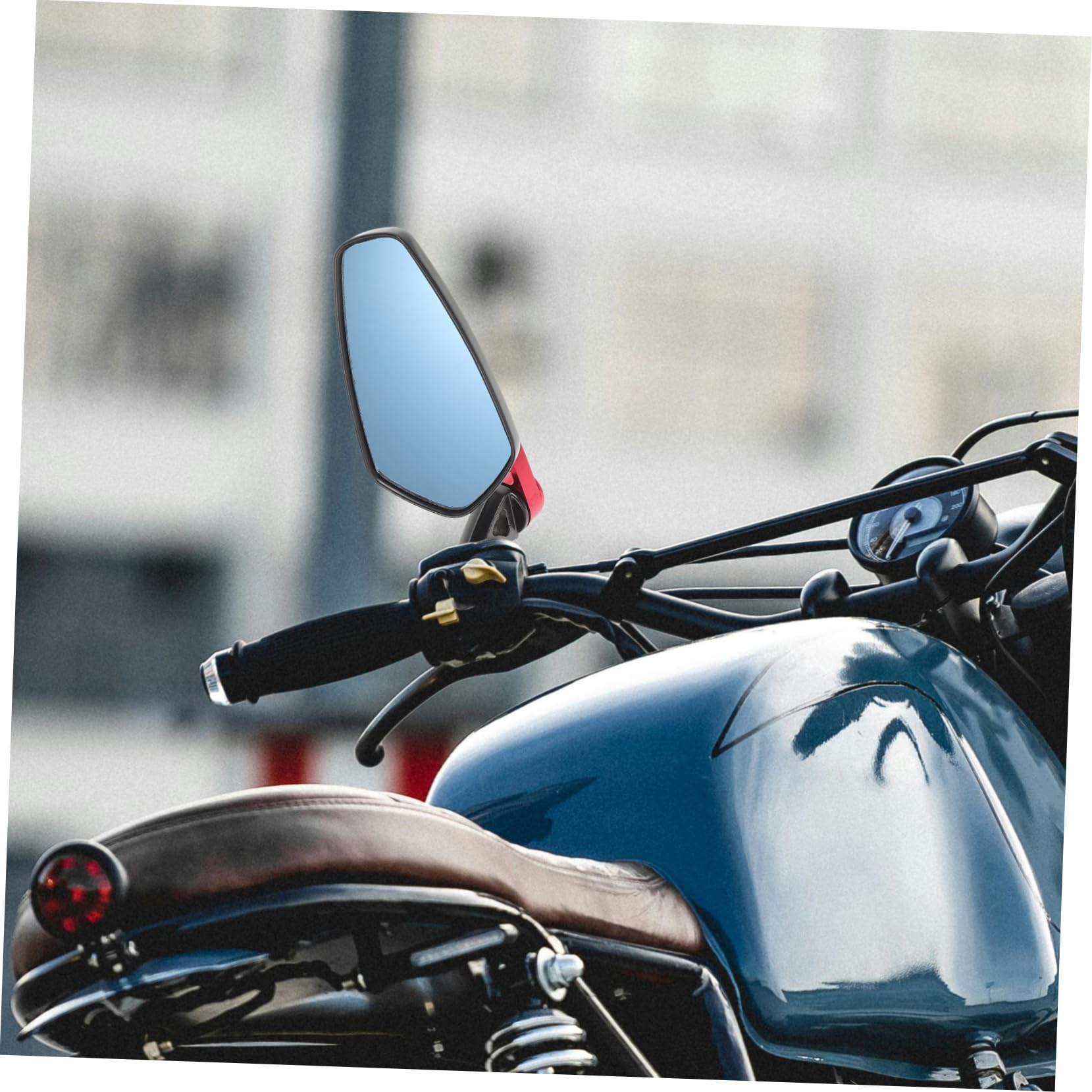 Specchietto Retrovisore Moto Blu, in Lega di Alluminio, 22 Mm | Coppia per Manubrio, Angolo Regolabile, per Bici e Motociclette, Design Moderno