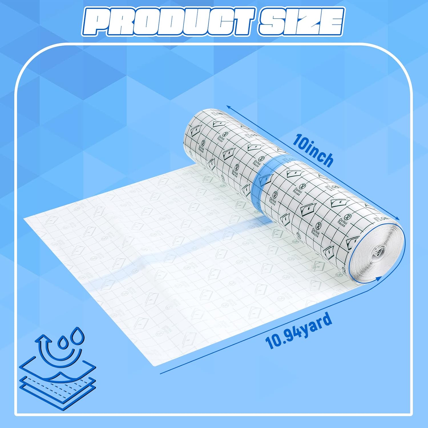 Transparent Dressing Adhesive Bandage Waterproof Clear Adhesive Bandages Stretch Tape for Tattoos Swimming (10 Inch x 10.9 Yard) - Image 2